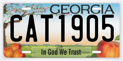 GA license plate CAT1905
