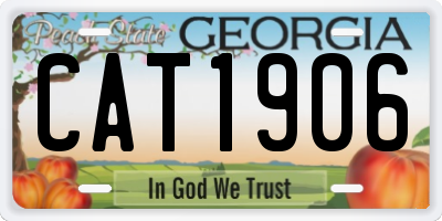 GA license plate CAT1906