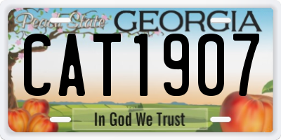 GA license plate CAT1907