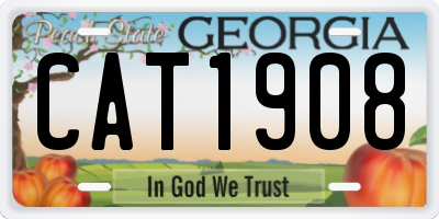 GA license plate CAT1908