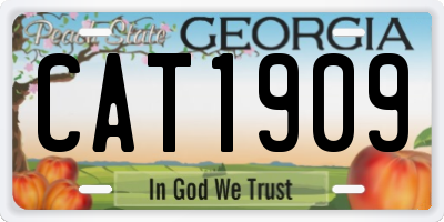 GA license plate CAT1909