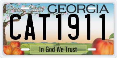 GA license plate CAT1911