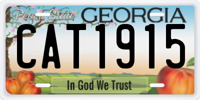 GA license plate CAT1915