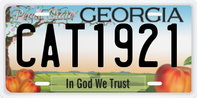 GA license plate CAT1921