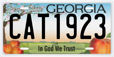 GA license plate CAT1923