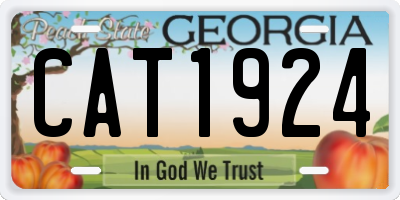 GA license plate CAT1924