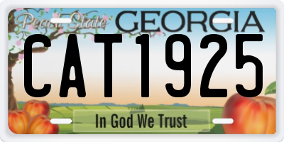 GA license plate CAT1925