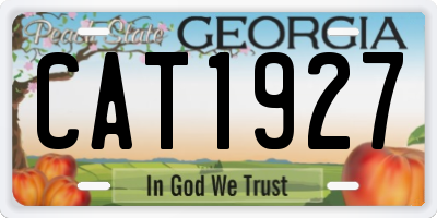 GA license plate CAT1927