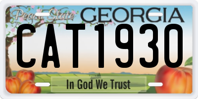 GA license plate CAT1930