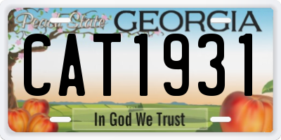 GA license plate CAT1931