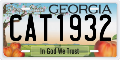 GA license plate CAT1932
