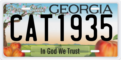 GA license plate CAT1935