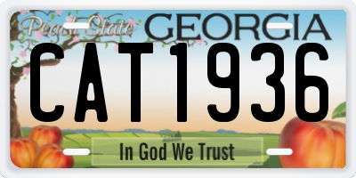 GA license plate CAT1936