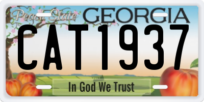 GA license plate CAT1937