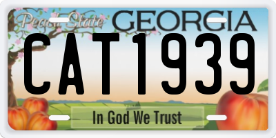 GA license plate CAT1939