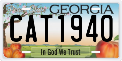 GA license plate CAT1940