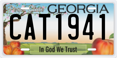 GA license plate CAT1941