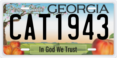 GA license plate CAT1943
