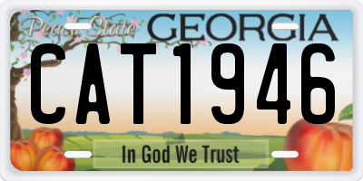 GA license plate CAT1946
