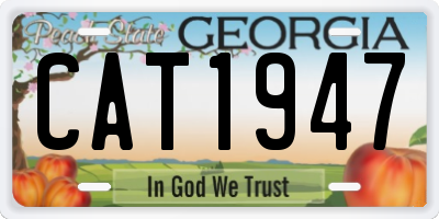 GA license plate CAT1947
