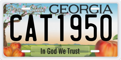 GA license plate CAT1950