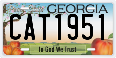 GA license plate CAT1951