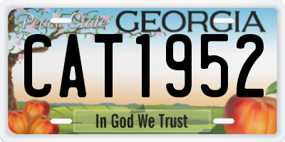 GA license plate CAT1952