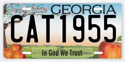 GA license plate CAT1955