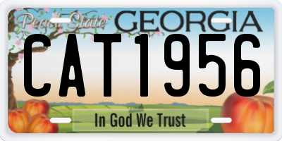 GA license plate CAT1956