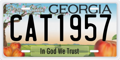 GA license plate CAT1957