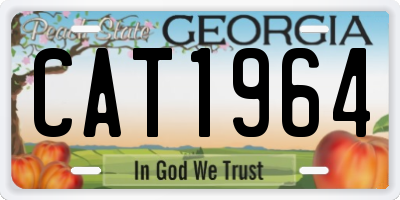 GA license plate CAT1964