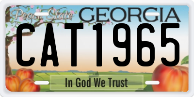 GA license plate CAT1965