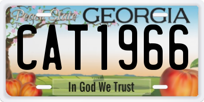 GA license plate CAT1966