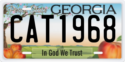 GA license plate CAT1968