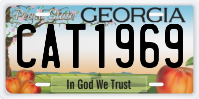 GA license plate CAT1969