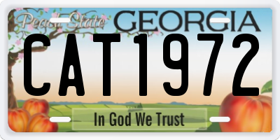 GA license plate CAT1972