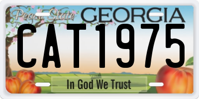 GA license plate CAT1975