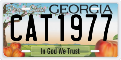 GA license plate CAT1977