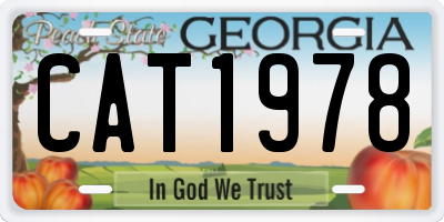 GA license plate CAT1978