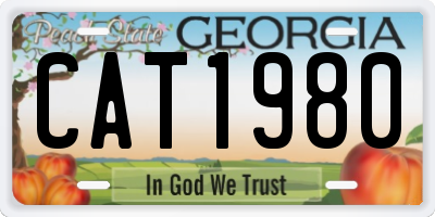 GA license plate CAT1980