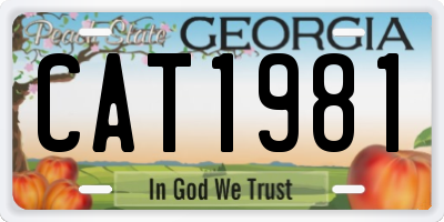 GA license plate CAT1981