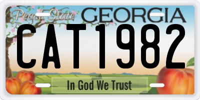 GA license plate CAT1982