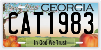 GA license plate CAT1983