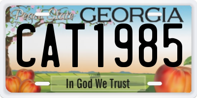 GA license plate CAT1985