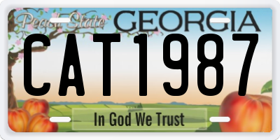 GA license plate CAT1987