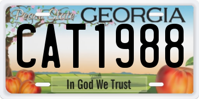 GA license plate CAT1988