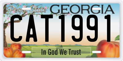 GA license plate CAT1991