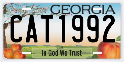 GA license plate CAT1992