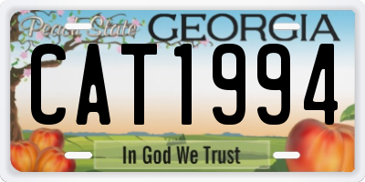 GA license plate CAT1994