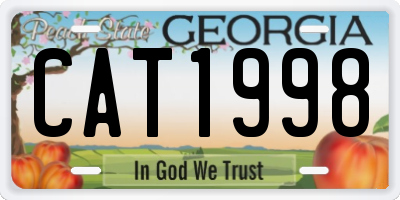GA license plate CAT1998